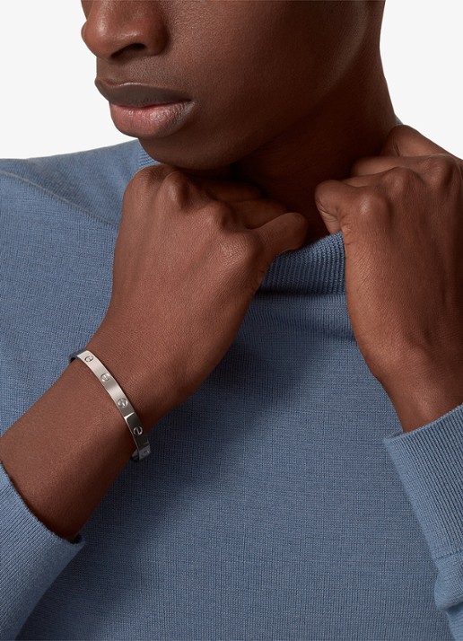 Cartier LOVE bangle, open, klassiek model van 18 karaat witgoud CRB6032517 - achterkant 8 witgoud