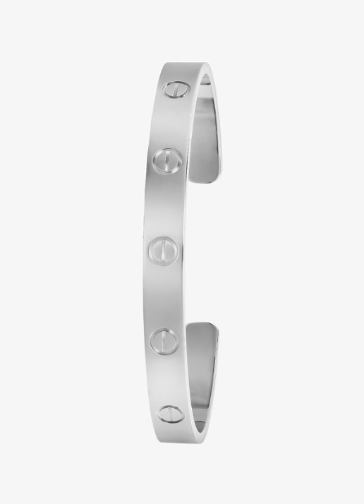 Cartier LOVE bangle, open, klassiek model van 18 karaat witgoud CRB6032517 - detail 4 witgoud