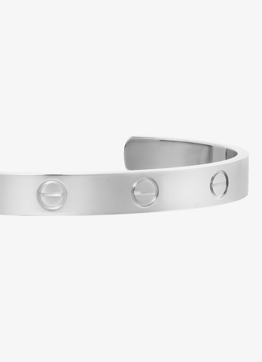 Cartier LOVE bangle, open, klassiek model van 18 karaat witgoud CRB6032517 - detail 5 witgoud