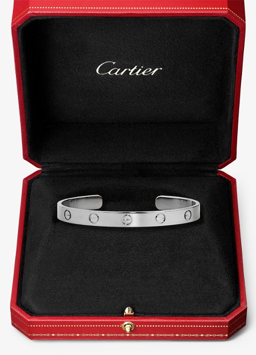 Cartier LOVE bangle, open, klassiek model van 18 karaat witgoud CRB6032517 - detail 7 witgoud