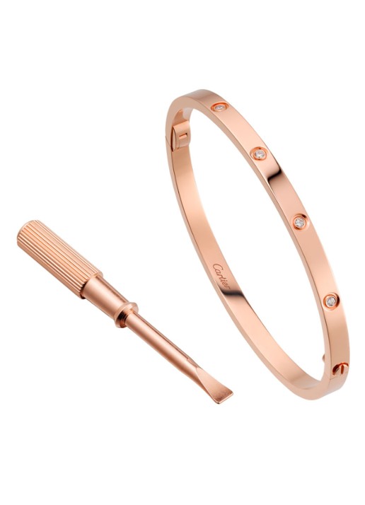 Cartier LOVE bangle van 18 karaat roségoud met 10 diamanten CRB6047900