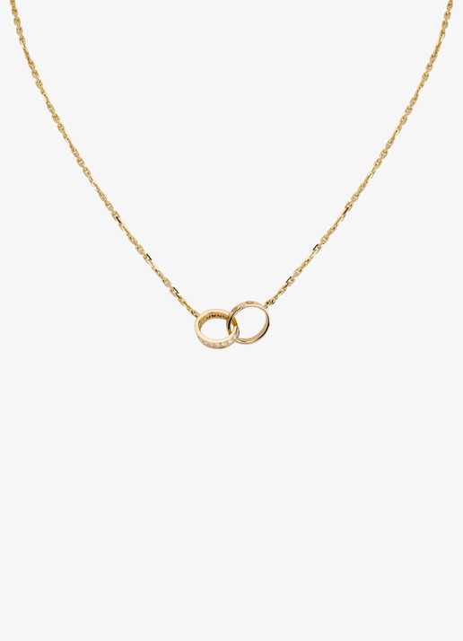 Cartier LOVE ketting van 18 karaat geelgoud met 0.22 ct diamant CRB7013800 - achterkant 7 geelgoud