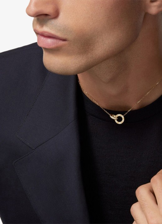 Cartier LOVE ketting van 18 karaat geelgoud met 48 diamanten CRB7225004 - voorkant 2 geelgoud