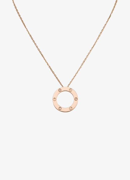 Cartier LOVE ketting van 18 karaat roségoud met 0.07 ct diamant CRB7014700 - voorkant 7 roségoud