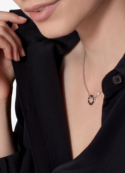 Cartier LOVE ketting van 18 karaat witgoud met 0.03 ct diamant CRB72194 - voorkant 3 witgoud