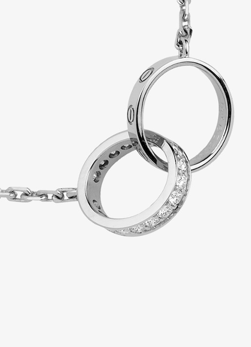 Cartier LOVE ketting van 18 karaat witgoud met 0.22 ct diamant CRB7013700 - detail 3 witgoud