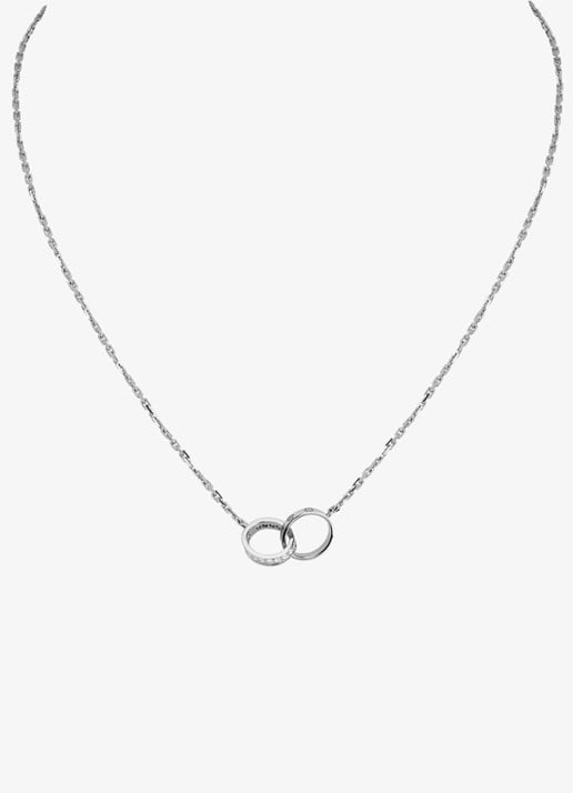 Cartier LOVE ketting van 18 karaat witgoud met 0.22 ct diamant CRB7013700 - voorkant witgoud