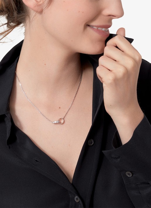 Cartier LOVE ketting van 18 karaat witgoud met 0.22 ct diamant CRB7013700 - voorkant 2 witgoud