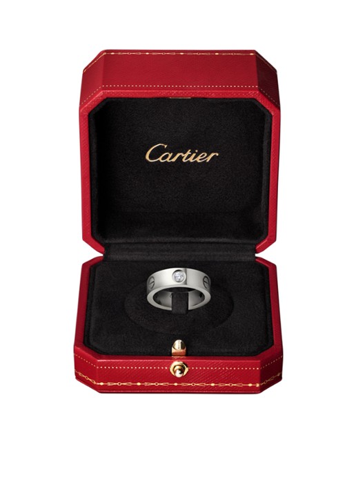 Cartier LOVE ring, klassiek model, 3 diamanten CRB4032500 - detail 2 witgoud