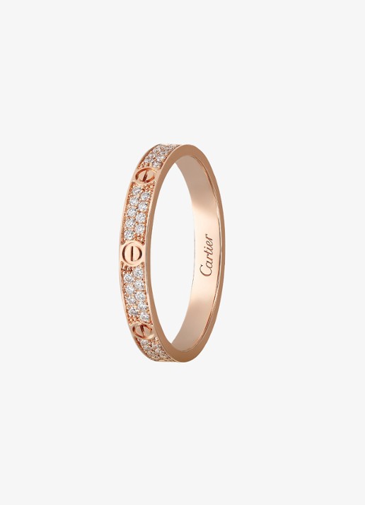 Cartier LOVE ring, mini model van 18 karaat roségoud met 0.19 ct diamant CRB4218100 - detail 4 roségoud