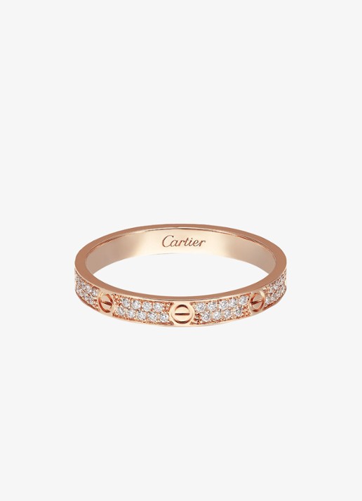 Cartier LOVE ring, mini model van 18 karaat roségoud met 0.19 ct diamant CRB4218100 - voorkant 7 roségoud