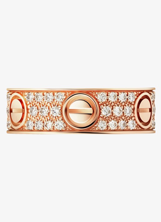 Cartier LOVE trouwring, klassiek model van 18 karaat roségoud met 0.70 ct diamant CRB4087600 - detail 2 roségoud