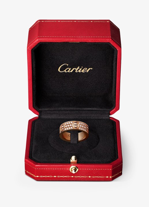 Cartier LOVE trouwring, klassiek model van 18 karaat roségoud met 0.70 ct diamant CRB4087600 - detail 5 roségoud