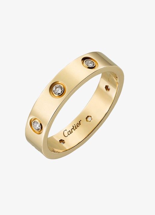 Cartier LOVE trouwring, klein model van 18 karaat geelgoud met 0.19 ct diamant CRB4056200 - detail 2 geelgoud