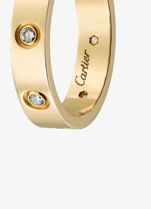 Cartier LOVE trouwring, klein model van 18 karaat geelgoud met 0.19 ct diamant CRB4056200 - detail 4 geelgoud