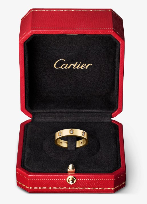 Cartier LOVE trouwring, klein model van 18 karaat geelgoud met 0.19 ct diamant CRB4056200 - detail 5 geelgoud