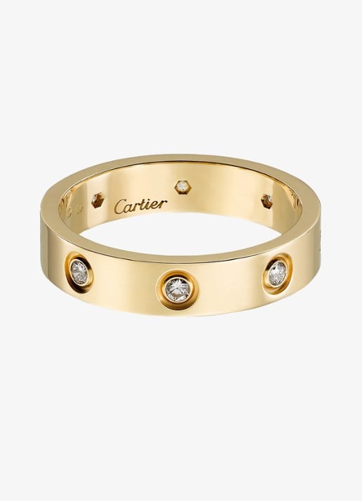 Cartier LOVE trouwring, klein model van 18 karaat geelgoud met 0.19 ct diamant CRB4056200 - voorkant 7 geelgoud