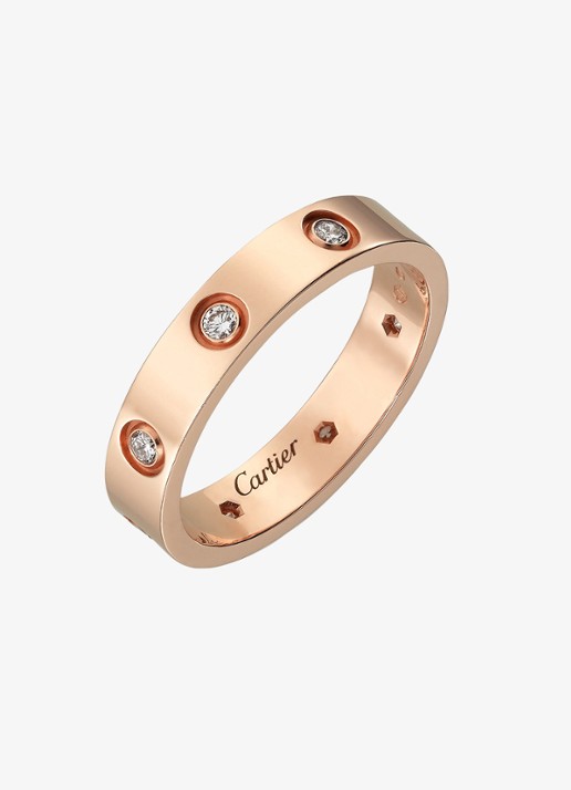 Cartier LOVE trouwring, klein model van 18 karaat roségoud met 0.19 ct diamant CRB4050800 - detail 2 roségoud