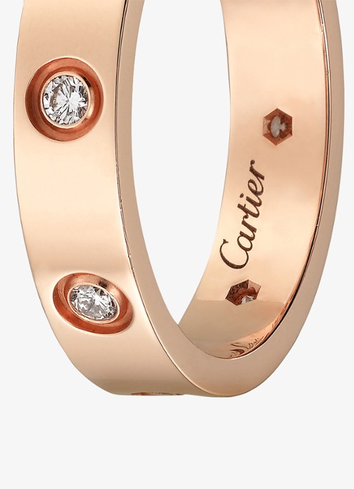 Cartier LOVE trouwring, klein model van 18 karaat roségoud met 0.19 ct diamant CRB4050800 - detail 3 roségoud