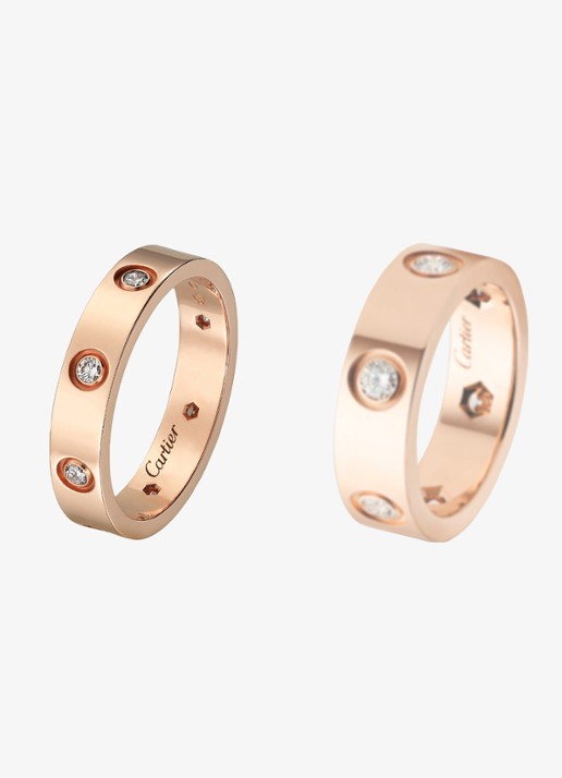 Cartier LOVE trouwring, klein model van 18 karaat roségoud met 0.19 ct diamant CRB4050800 - detail 5 roségoud