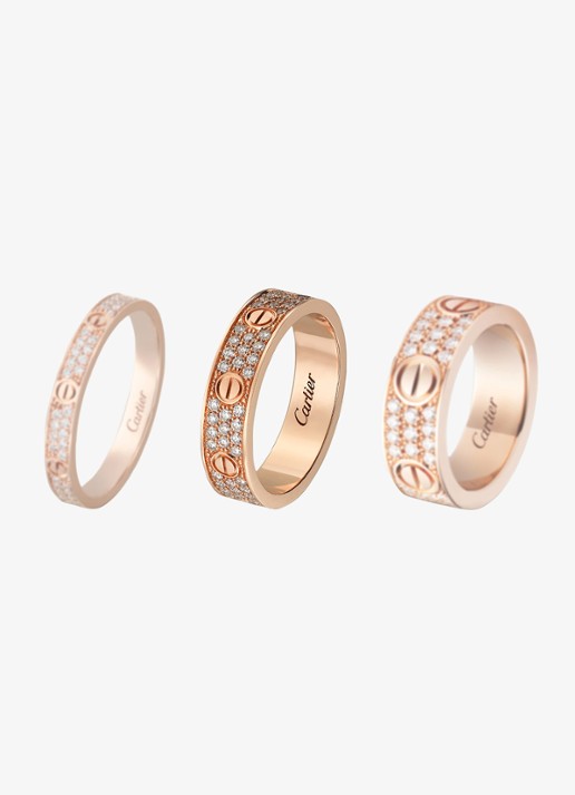 Cartier LOVE trouwring, klein model van 18 karaat roségoud met 0.31 ct diamant CRB4085800 - detail 4 roségoud