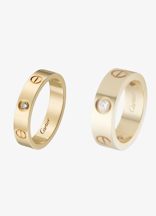Cartier LOVE trouwring, small model van 18 karaat geelgoud met 0.02 ct diamant CRB40561 - detail 4 geelgoud