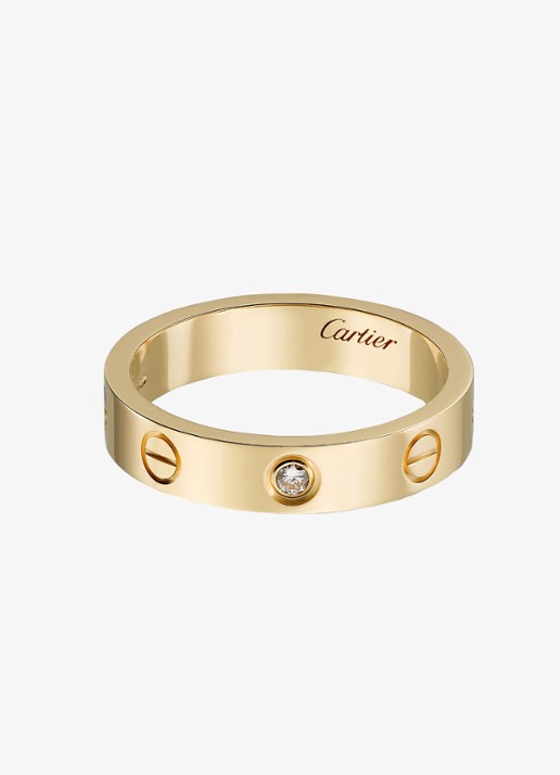 Cartier LOVE trouwring, small model van 18 karaat geelgoud met 0.02 ct diamant CRB40561