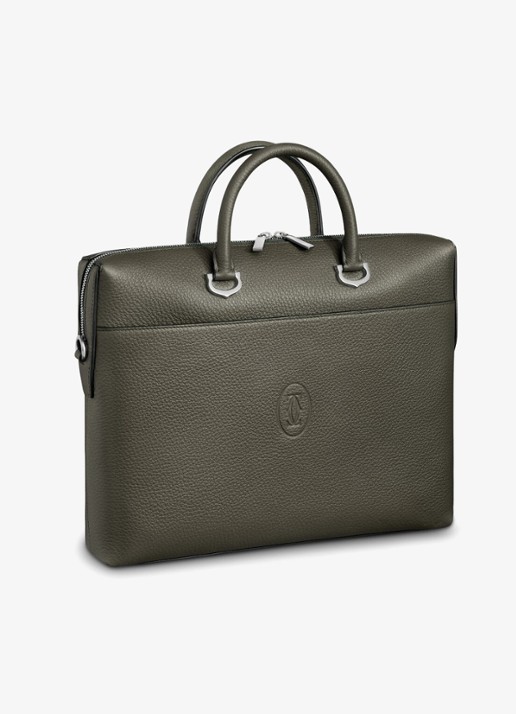 Cartier Must de Cartier Small businesstas van kalfsleer CRL1002594 - detail 3 bronsgroen