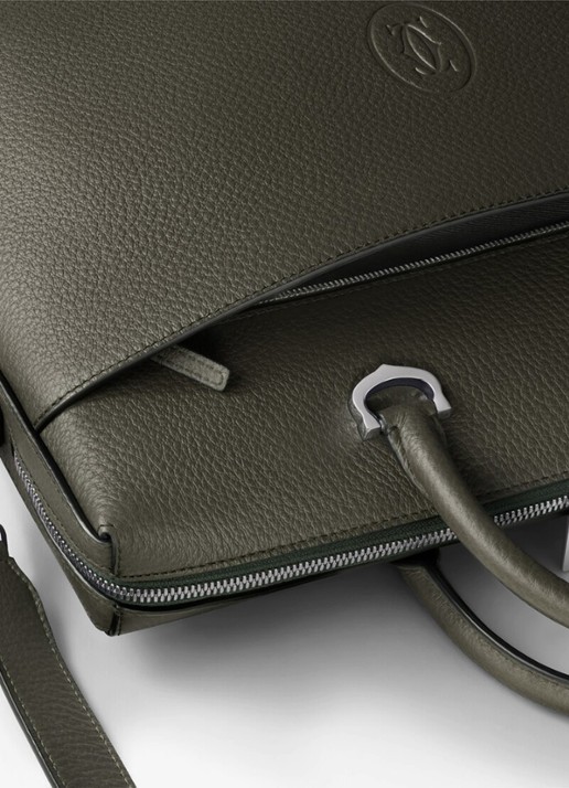 Cartier Must de Cartier Small businesstas van kalfsleer CRL1002594 - detail 5 bronsgroen
