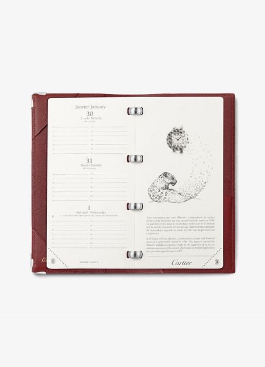 Cartier Must de Cartier zakagenda, groot model van kalfsleer CRL3001528 - voorkant 7 zwart