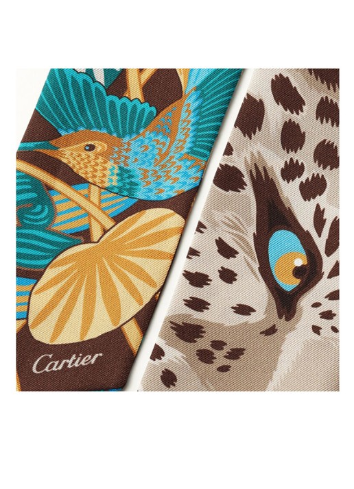 Cartier Panther in the Jungle hoofdband van zijde 105 x 6 cm CROS000119 - detail 4 bruin