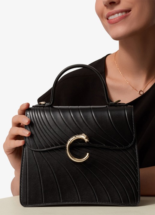 Cartier Panthère C de Cartier Small handtas van kalfsleer CRL1002554 - detail zwart