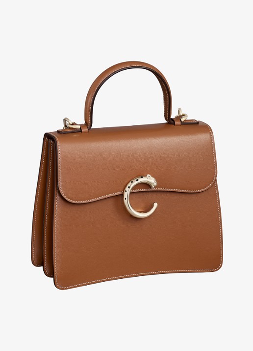 Cartier Panthère C de Cartier Small handtas van kalfsleer CRL1002576 - detail bruin