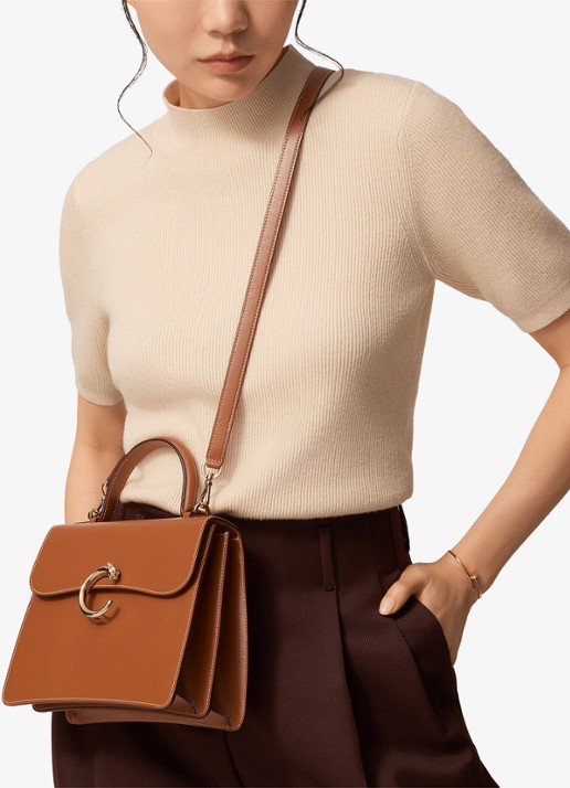 Cartier Panthère C de Cartier Small handtas van kalfsleer CRL1002576 - voorkant 8 bruin