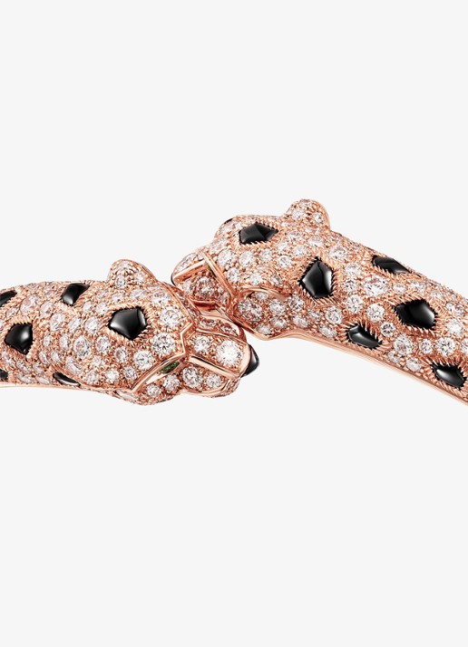 Cartier Panthère de Cartier armband, klein model van 18 karaat roségoud met onyx, smaragd en 1.64 ct diamant CRN6725717 - detail 4 roségoud