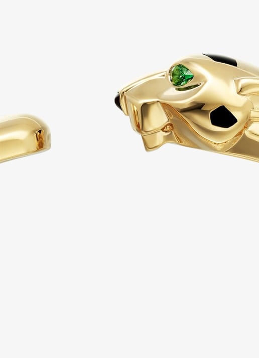 Cartier Panthère de Cartier bangle, middel model van 18 karaat geelgoud met onyx en tsavoriet granaat CRN6721917 - detail 3 geelgoud