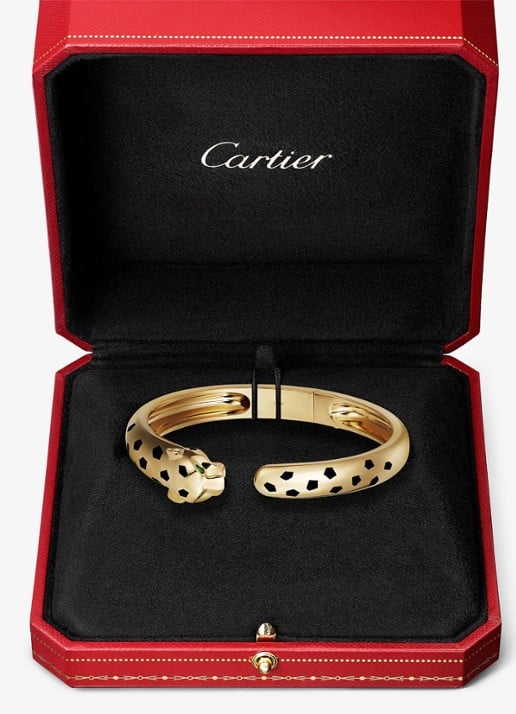 Cartier Panthère de Cartier bangle, middel model van 18 karaat geelgoud met onyx en tsavoriet granaat CRN6721917 - detail 7 geelgoud