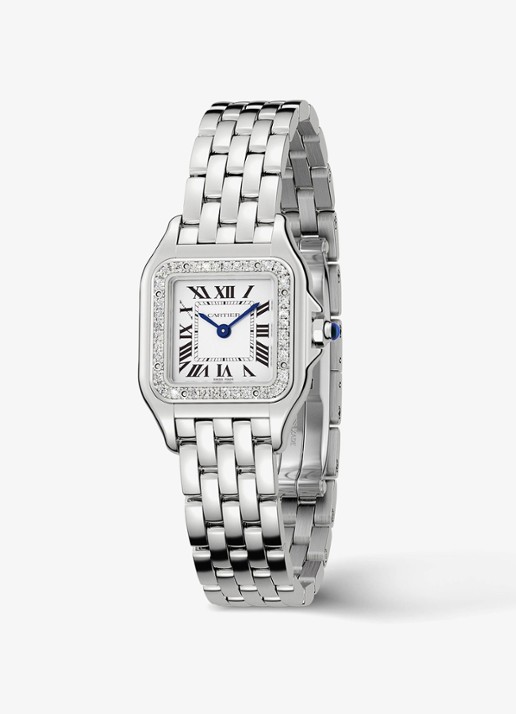 Cartier Panthère de Cartier horloge, klein model met diamanten CRW4PN0016 - achterkant 8 zilver