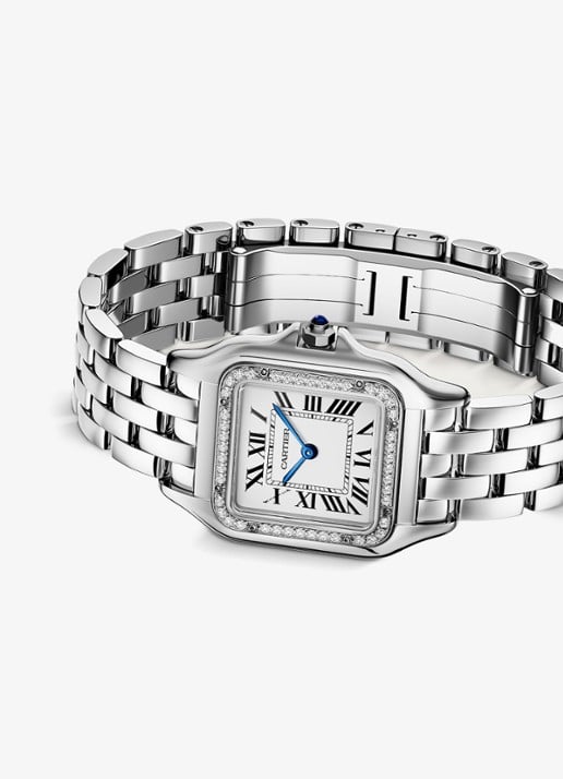 Cartier Panthère de Cartier horloge, medium model met diamanten CRW4PN0018 - detail 2 zilver