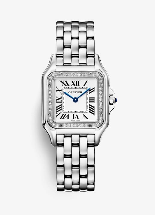 Cartier Panthère de Cartier horloge, medium model met diamanten CRW4PN0018