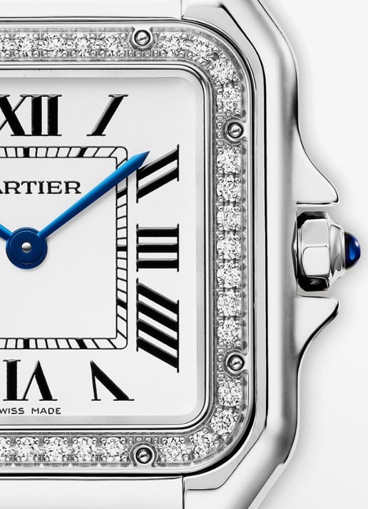 Cartier Panthère de Cartier horloge, medium model met diamanten CRW4PN0018 - voorkant 7 zilver