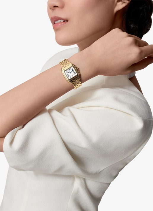 Cartier Panthère de Cartier horloge, medium model van 18 karaat geelgoud CRWGPN0058 - voorkant 3 goud