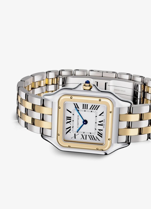Cartier Panthère de Cartier horloge, medium model van 18 karaat geelgoud en staal CRW2PN0019 - detail 6 zilver