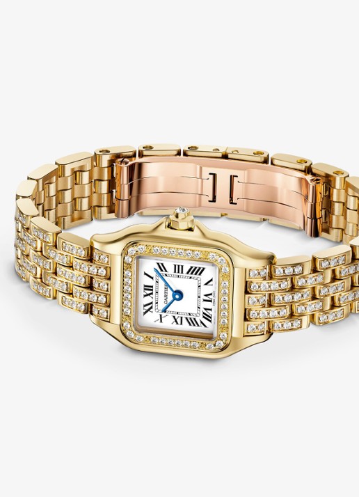 Cartier Panthère de Cartier horloge van 18 karaat geelgoud met diamanten CRWJPN0059 - detail 3 geelgoud