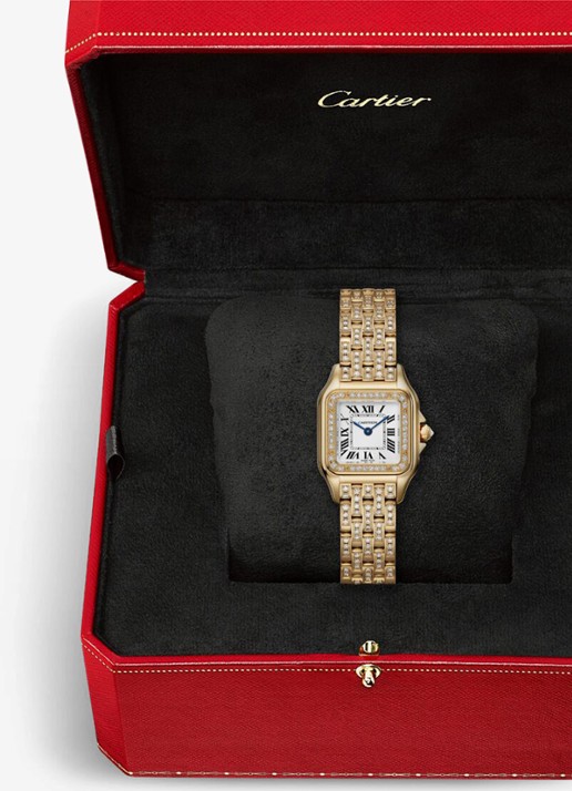Cartier Panthère de Cartier horloge van 18 karaat geelgoud met diamanten CRWJPN0059 - detail 5 geelgoud