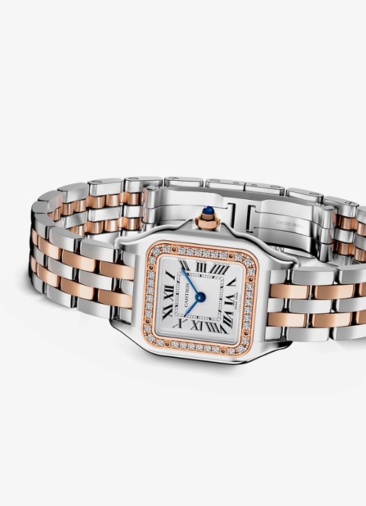 Cartier Panthère de Cartier horloge van 18 karaat roségoud en staal met diamant CRW3PN0014 - detail 7 roségoud