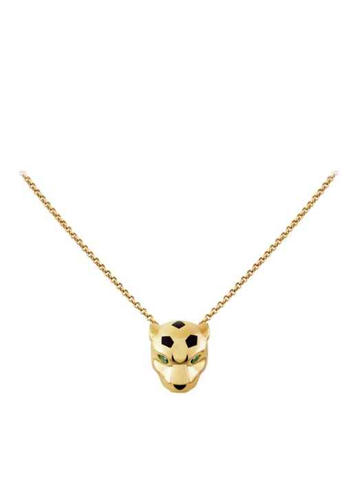 Cartier Panthère de Cartier ketting van 18 karaat geelgoud met onyx en tsavoriet CRB7224756 - voorkant 2 geelgoud