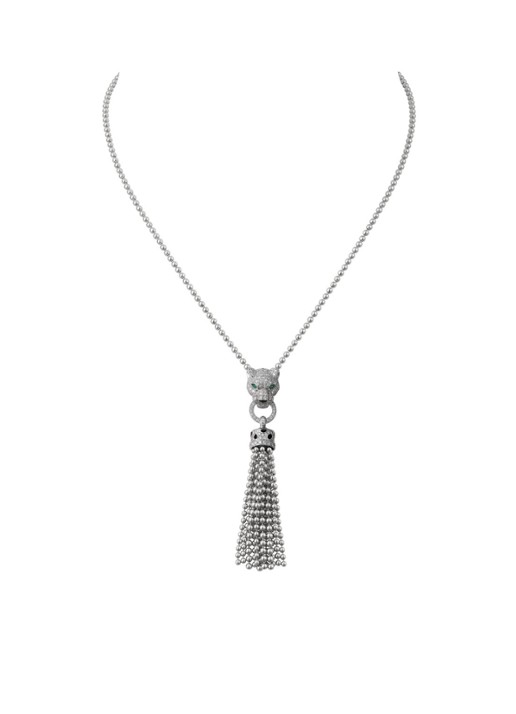 Cartier Panthère de Cartier ketting van 18 karaat witgoud met diamanten CRN7424122 - voorkant witgoud