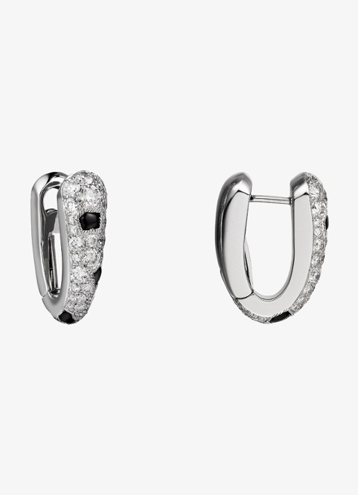 Cartier Panthère de Cartier oorringen van 18 karaat witgoud met onyx en 1.36 ct diamant CRN8515155 - achterkant 7 witgoud