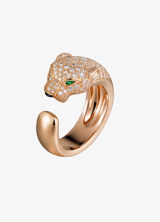 Cartier Panthère de Cartier ring, middel model van 18 karaat roségoud met 1.15 ct diamant CRN4742200 - achterkant 7 roségoud